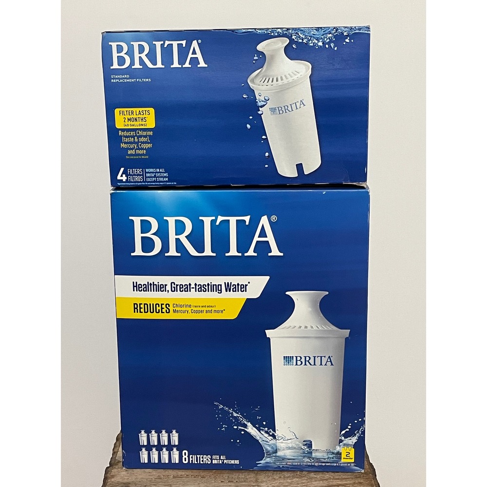 Brita Standard Replacement Water Filters 12 Count Total 8-Pack and 4-Pack Bundle